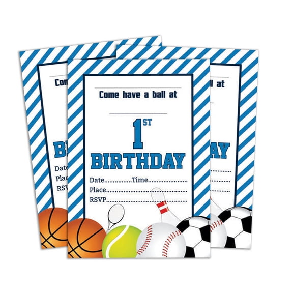 Darling Souvenir White Birthday Invitation Card 28 Pcs Fill or Write In Blank Invites Printable Party Supplies 5 x 7 Inches