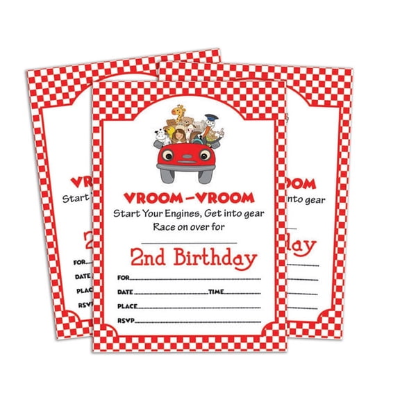 Darling Souvenir White Birthday Invitation Card Printable Fill or Write In Blank Invites Party Supplies Pack Of 28 5 x 7 Inches