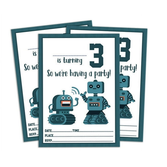 Darling Souvenir White Birthday Invitation Card Printable Fill or Write In Blank Invites Party Supplies Pack Of 28 5 x 7 Inches