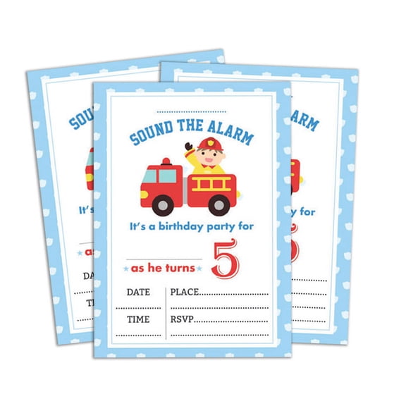 Darling Souvenir White Birthday Invitation Card Printable Fill or Write In Blank Invites Party Supplies Pack Of 28 5 x 7 Inches