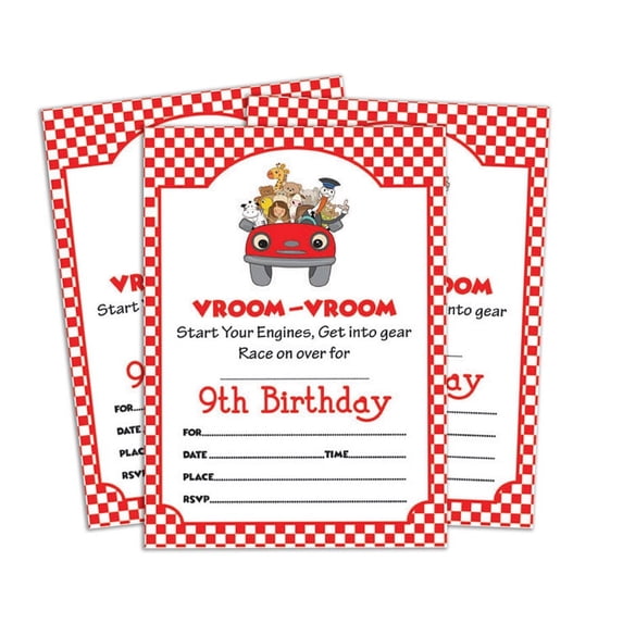 Darling Souvenir White Birthday Invitation Card Printable Fill or Write In Blank Invites Party Supplies Pack Of 28 5 x 7 Inches