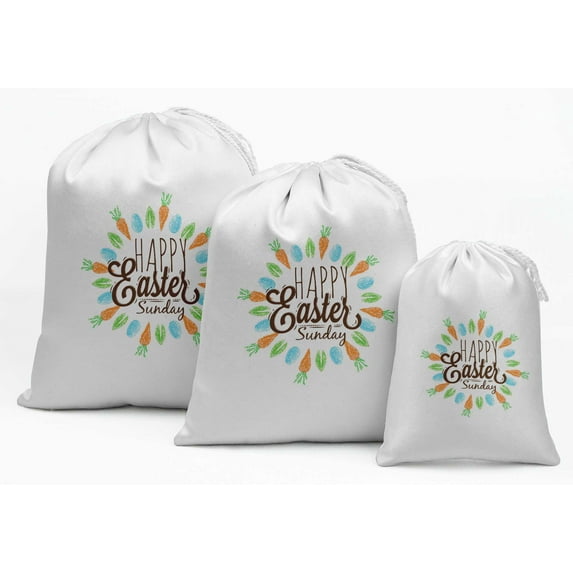 Darling Souvenir White Carrot & Sunday Easter Party Supplies Gift Pouches Favor Candy Bags 15 Pieces