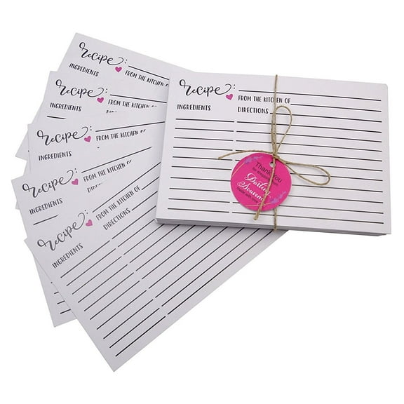Darling Souvenir White Classic Recipe Cards Refill Kitchen Set Of 50 Cards