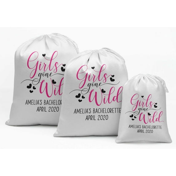 Darling Souvenir White Girls Gone Wild Bachelorette Custom Party Supplies Favor Bags Jewelry Pouches 15 Pieces