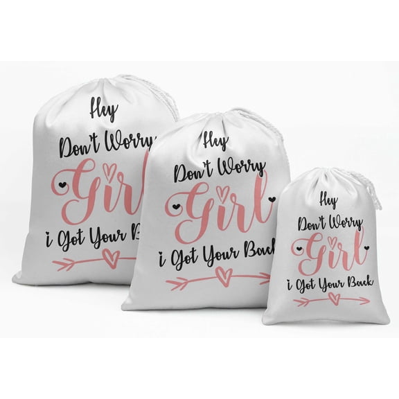 Darling Souvenir White Hey Don'T Worry Girl I Got Your Back Wedding Favor Party Supplies Favor Bags Gift Pouches 15 Pieces