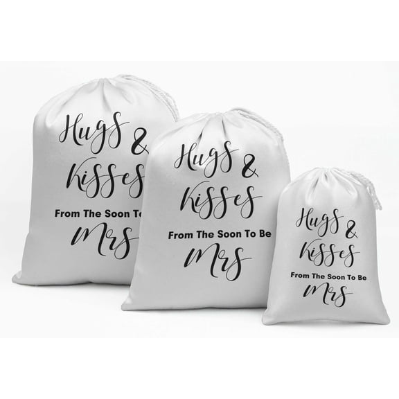 Darling Souvenir White Hugs And Kisses Wedding Favor Party Supplies Favor Bags Gift Pouches 15 Pieces