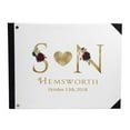 thumbnail image 1 of Darling Souvenir White Initial Floral Hardbound Cover Printed Anniversary Wedding Guestbook Scrap book-7 x 9 Inches, 1 of 5