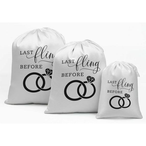 Darling Souvenir White Last Fling Before Wedding Favor Party Supplies Gift Pouches Favor Candy Bags 15 Pieces