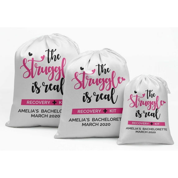 Darling Souvenir White Recovery Kit Bachelorette Custom Party Supplies Favor Bags Gift Pouches 15 Pieces