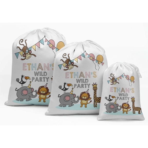 Darling Souvenir White Wild Party Birthday Custom Party Supplies Favor Bags Jewelry Pouches 15 Pieces