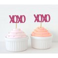 thumbnail image 1 of Darling Souvenir, XOXO Cupcake Topper, Hugs & Kisses Wedding Party Dessert Decorations Picks - Pack Of 20, 1 of 1