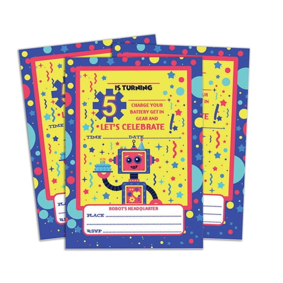 Darling Souvenir Yellow Birthday Invitation Card Printable Elegant Fill or Write In Blank Party Invites 28 Pcs 5 x 7 Inches