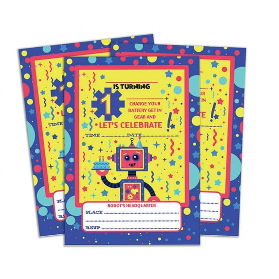 Darling Souvenir Yellow Birthday Invitation Card Printable Fill or Write In Blank Invites Party Supplies Pack Of 28 5 x 7 Inches