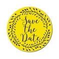 thumbnail image 1 of Darling Souvenir Yellow Round 1.6 Inches Vines Border Save The Date Stickers Non Customized Gift-45 Pcs, 1 of 4
