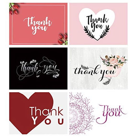 Darling Souvenir calligraphy Assorted Thank You Card Blank Note Occasional Greeting Card-Pack of 120 Pieces