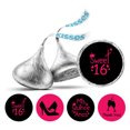 thumbnail image 1 of Darling Souvenir chocolate Candy Labels Quinceanera 16 Birthday Stickers 190 Pcs DIY-Black & Pink, 1 of 2
