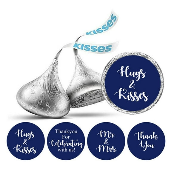 Darling Souvenir chocolate Candy Labels Wedding Stickers Pack of 190 Pcs Party Favor-Navy Blue