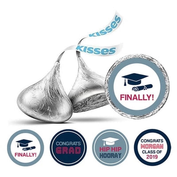 Darling Souvenir chocolate Graduation Party Theme Custom Stickers Pack of 190 Pcs-Gray & Blue