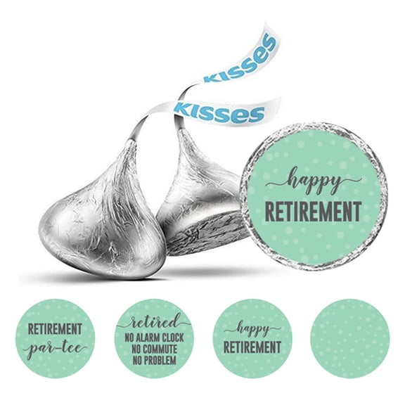 Darling Souvenir chocolate Candy Labels Retirement Theme Round Stickers 190 Pcs-Mint