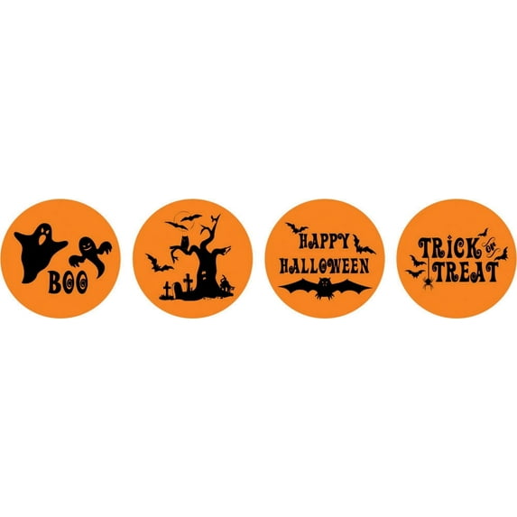 Darling Souvenir 190 Pcs Happy Halloween Theme Stickers chocolate Candy Labels-Orange
