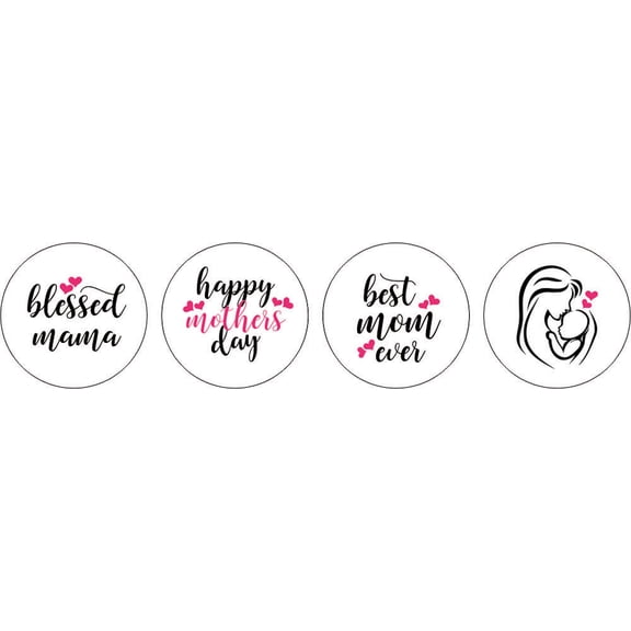 Darling Souvenir Candy Favor Mother's Day Party Theme chocolate Stickers 190 Pcs-White