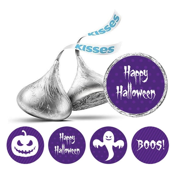 Darling Souvenir Halloween Theme Stickers for Candy Chocolate Labels 190 Pcs-Purple