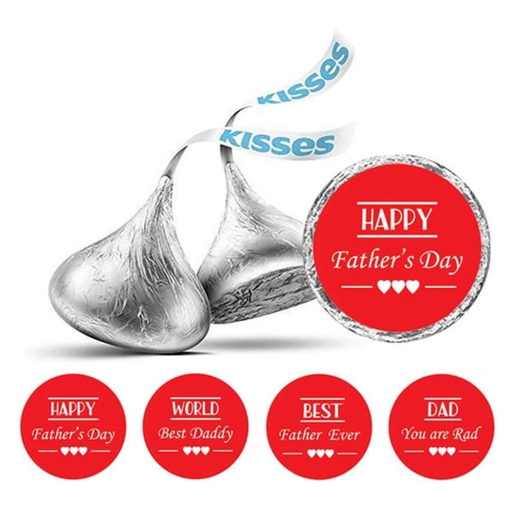 Darling Souvenir &nbsp;Round Best Father Ever Theme Stickers 190 Pcs chocolate&nbsp;Candy Labels-Red
