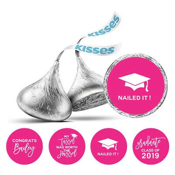 Darling Souvenir chocolate Candy Party Favor Graduation Theme Stickers 190 Pcs-Pink