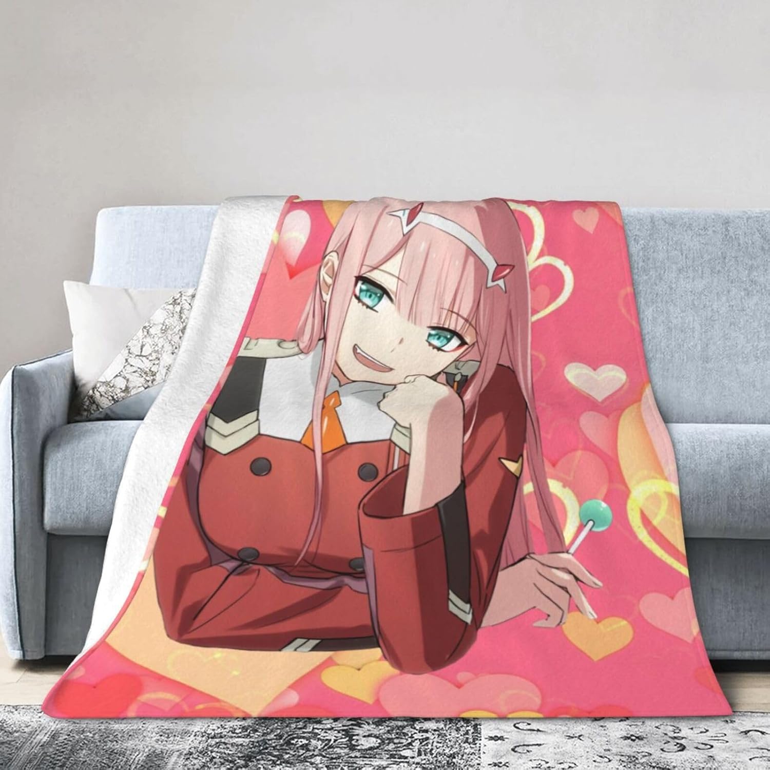 Darling in The Franxx Blanket Throw Blanket, Super Soft Fuzzy Cozy