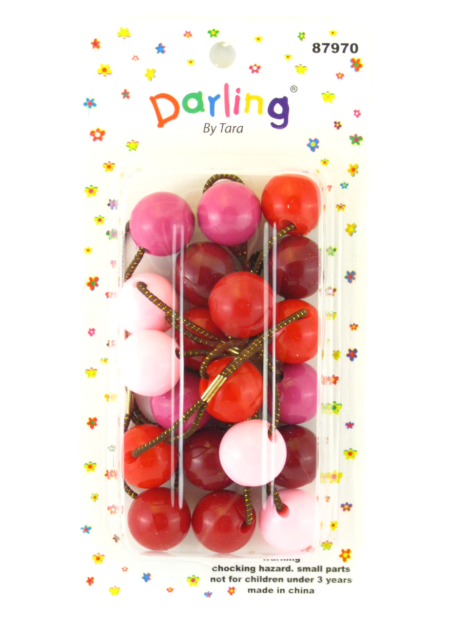 Darling by Tara 20 mm Twinbead Metal Ponytail Holder Elastics 12 Pcs