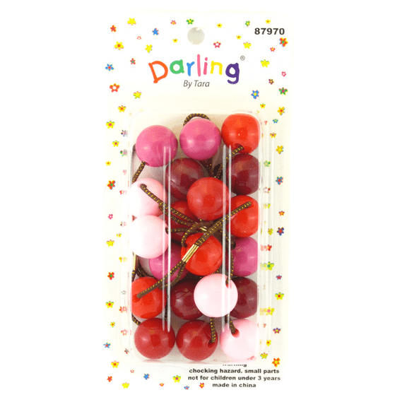 Darling by Tara 20 mm Twinbead Metal Ponytail Holder Elastics  - 12 Pcs.