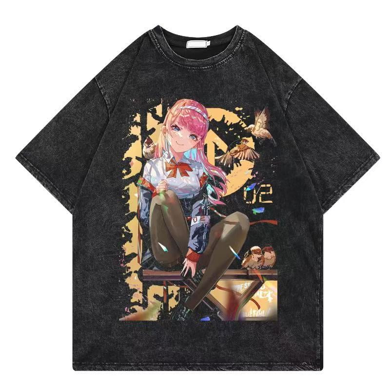 Darling in the FranXX Zero Two Men's Cotton Summer T-Shirts Vintage Tee ...