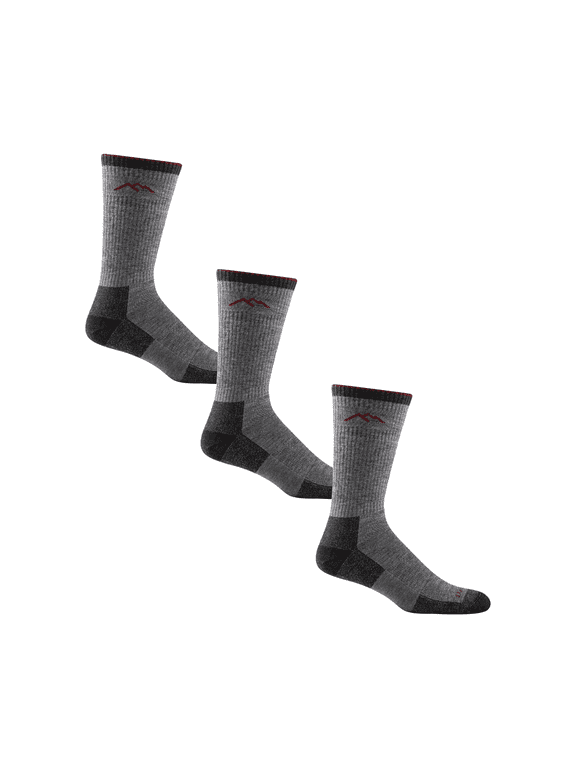 Darn Tough Hiker Boot Midweight with Cushion, Charcoal, Large (3-Pack)