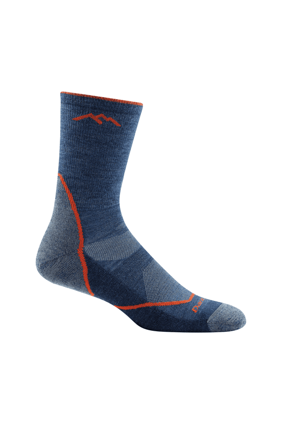 Darn Tough Men's Light Hiker Micro Crew Lightweight with Cushion Sock (Style 1972) - Blue/Denim, Large