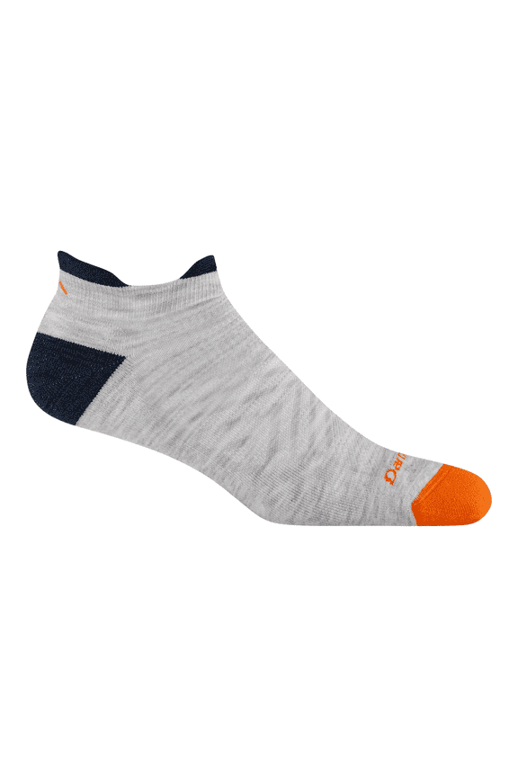 Darn Tough Men's Run No Show Tab Ultra-Lightweight with Cushion - Merino Wool Socks for Running, Ash, Large