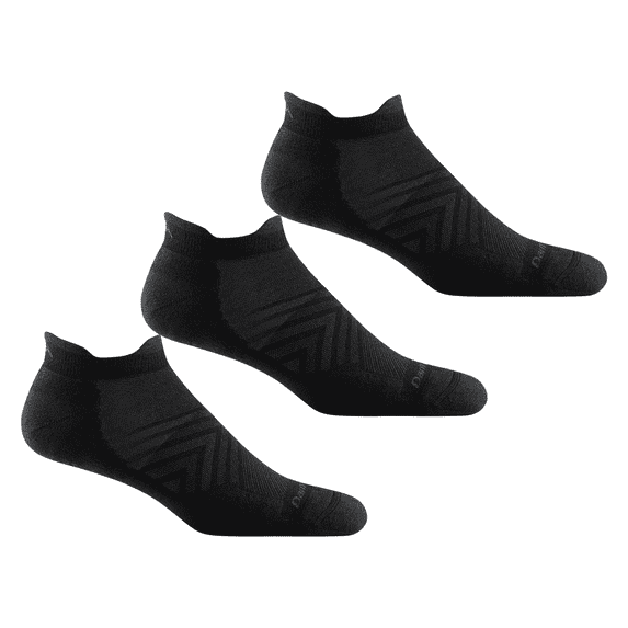 Darn Tough Men's Run No Show Tab Ultra-Lightweight with Cushion Sock (Style 1039) - Black, Large (3-Pack)