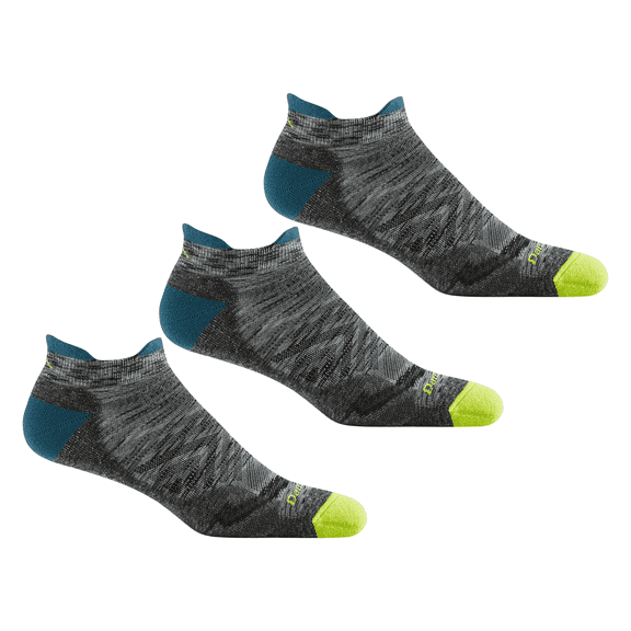 Darn Tough Men's Run No Show Tab Ultra-Lightweight with Cushion Sock (Style 1039) - Comet, X-Large (3-Pack)