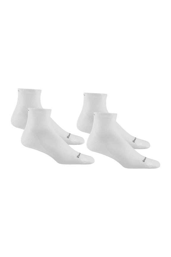 Darn Tough Men's Run Quarter Ultra-Lightweight Running Socks, X-Large Size, White (Pack of 2)