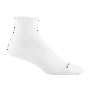 DARN TOUGH VERMONT Darn Tough Men's Run Quarter Ultra-Lightweight Running Socks, X-Large Size, White
