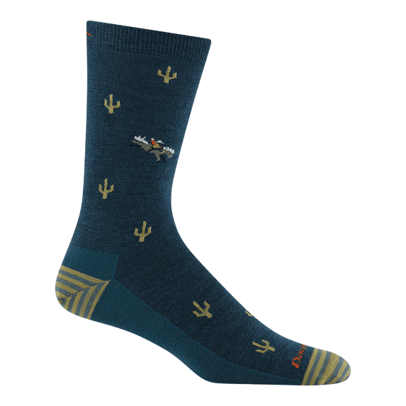 Darn Tough Men's Wool'd Wool'd West Crew Lightweight Socks, Dark Teal, Medium