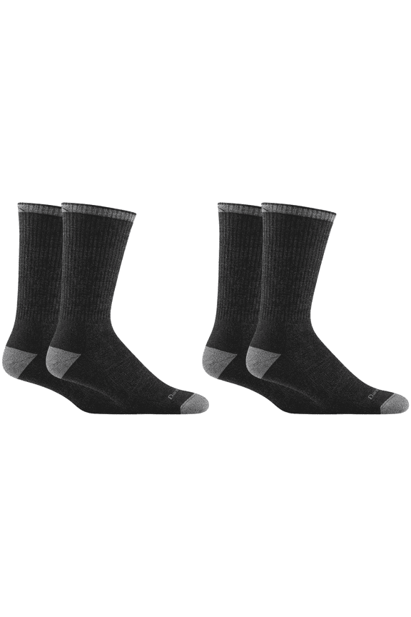 Darn Tough Men's Work John Henry Boot Midweight Socks with Cushion, Large Size, Gravel (2-Pack)