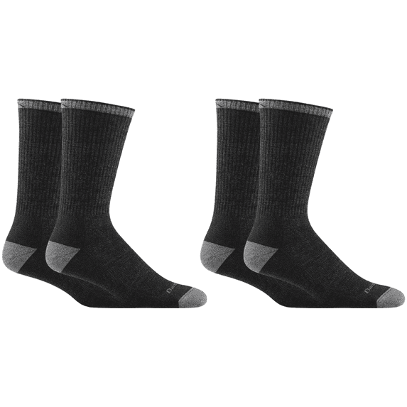 Darn Tough Men's Work John Henry Boot Midweight Socks with Cushion, Large Size, Gravel (2-Pack)