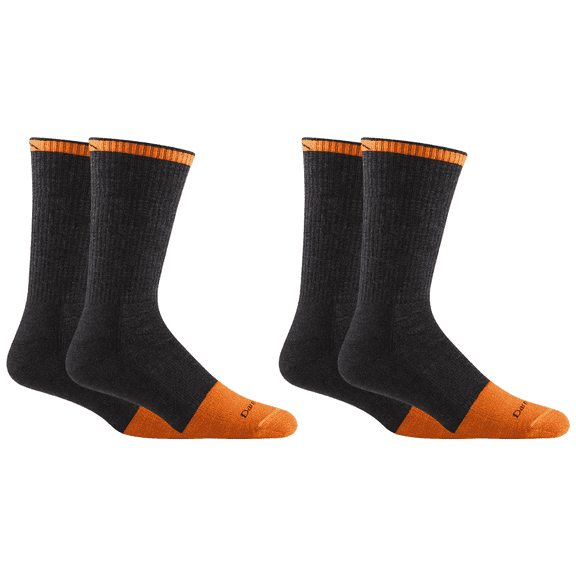Darn Tough Men's Work Steely Boot Midweight Socks with Full Cushion Toe Box, Large Size, Graphite (2-Pack)