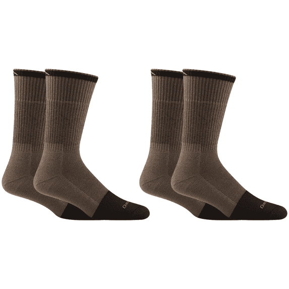 Darn Tough Men's Work Steely Boot Midweight Socks with Full Cushion Toe Box, Large Size, Timber (2-Pack)