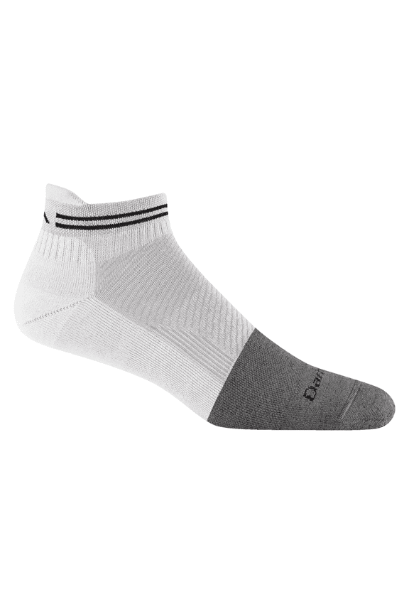 Darn Tough Steely No Show Tab Lightweight with Cushion w/ Full Cushion Toe Box, Cement White, Large