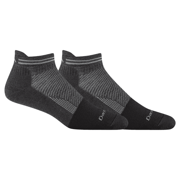 Darn Tough Steely No Show Tab Lightweight with Cushion w/ Full Cushion Toe Box, Gravel, Large (2-Pack)
