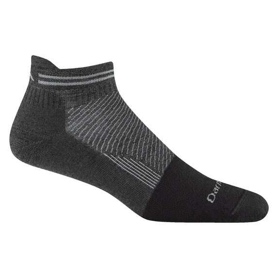 Darn Tough Steely No Show Tab Lightweight with Cushion w/ Full Cushion Toe Box, Gravel, Large