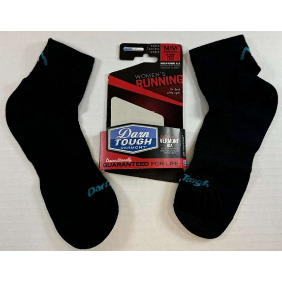 Darn Tough Vermont Vertex Quarter Crew Ultralight Cool Max Sock - Women's Black Medium