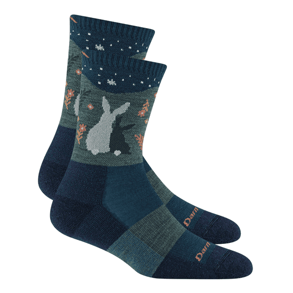 Darn Tough Women's Critter Club Micro Crew Lightweight with Cushion, Eclipse, Medium