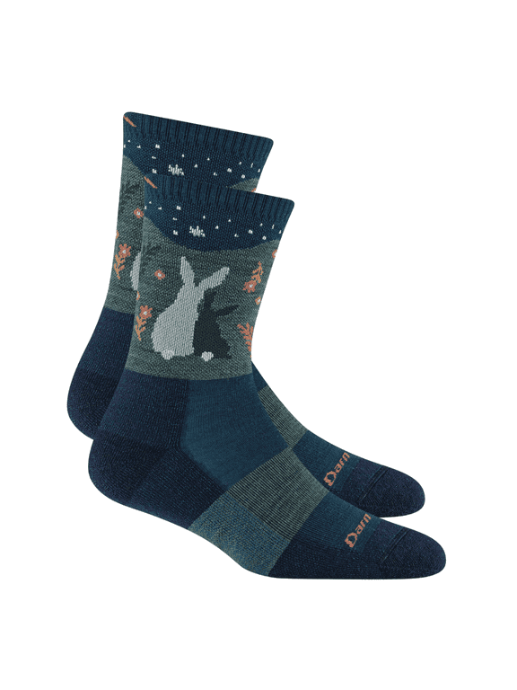 Darn Tough Women's Critter Club Micro Crew Lightweight with Cushion, Eclipse, Medium
